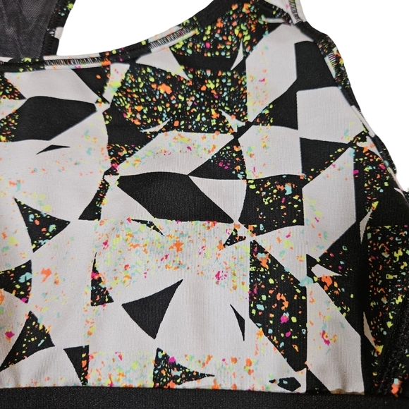 Victoria's Secret "The Player"Sports Bra,Black/White With Neon Splatter, Medium - Picture 4 of 11